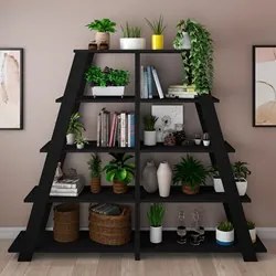 Kit 2 Estante Multiuso Decorativa 5 Prateleiras Stela A06 Preto - Mpoz