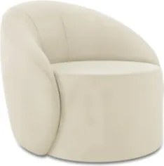 Sofá 3 Lugares 180cm Wendi e Poltrona Steve Veludo Bege I01 - Mpozena