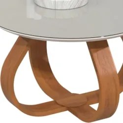 Mesa de Centro com Pés de Madeira Kit 2 Samba Off White E05 - Mpozenat