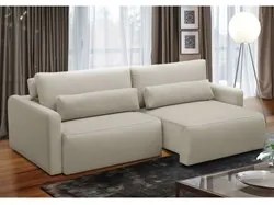 Sofá Retrátil Reclinável 240cm Sinna F05 Linho Bege - Mpozenato