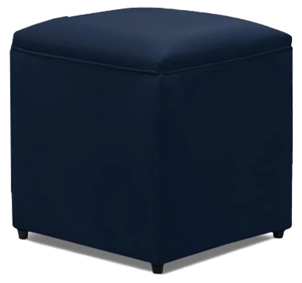Puff Decorativo Quadrado para Sala Lígia Sintético E03 - D'Rossi - Azul Marinho