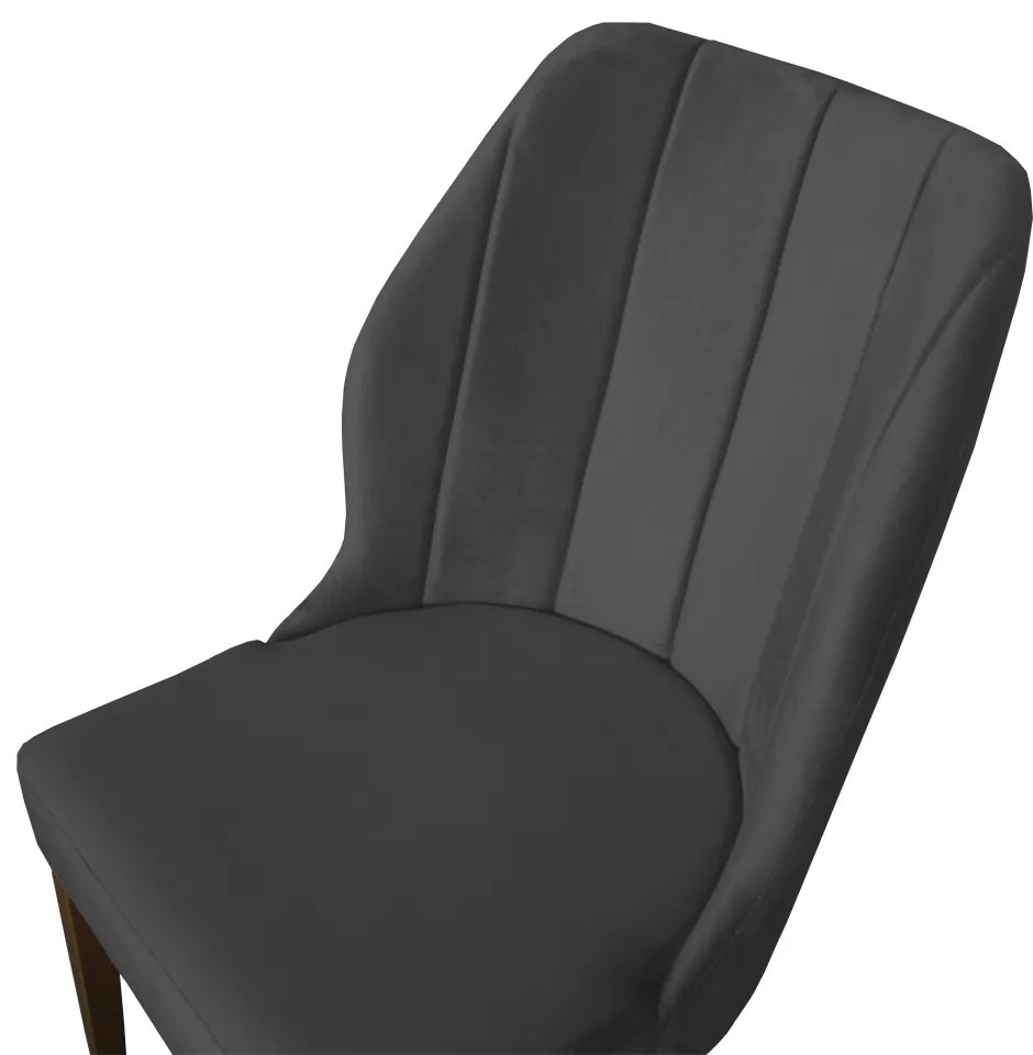 Kit 8 Cadeiras De Jantar Safira Suede Cinza Grafite