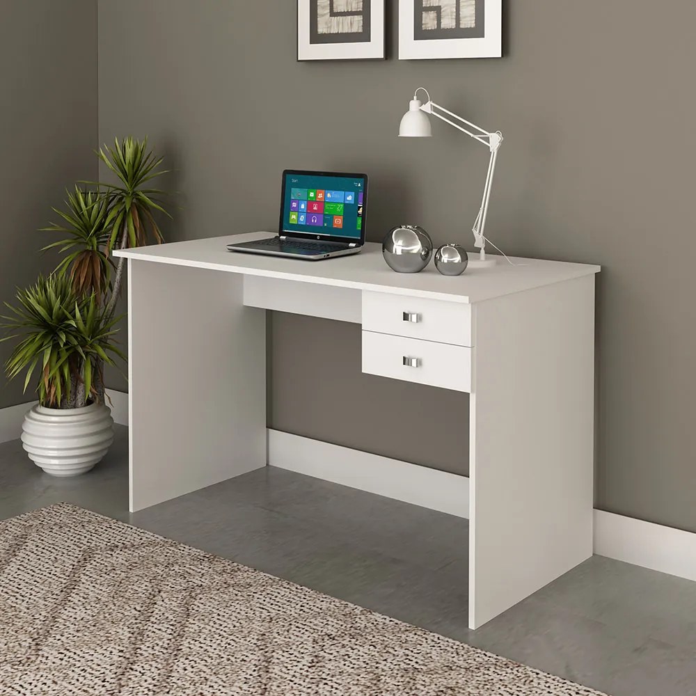 Mesa para Escritório Home Office ME4165 MDP Branco G69 - Gran Belo