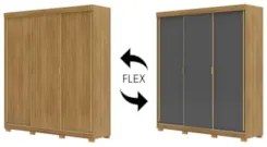 Guarda Roupa Casal 200cm 3 Portas Porto Flex Nature/Alasca - Vila Rica