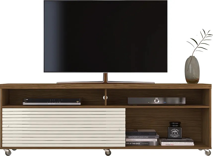Rack TV 75Pol 182cm Bancada para Sala Nerion M20 - D'Rossi - Naturale e Off White