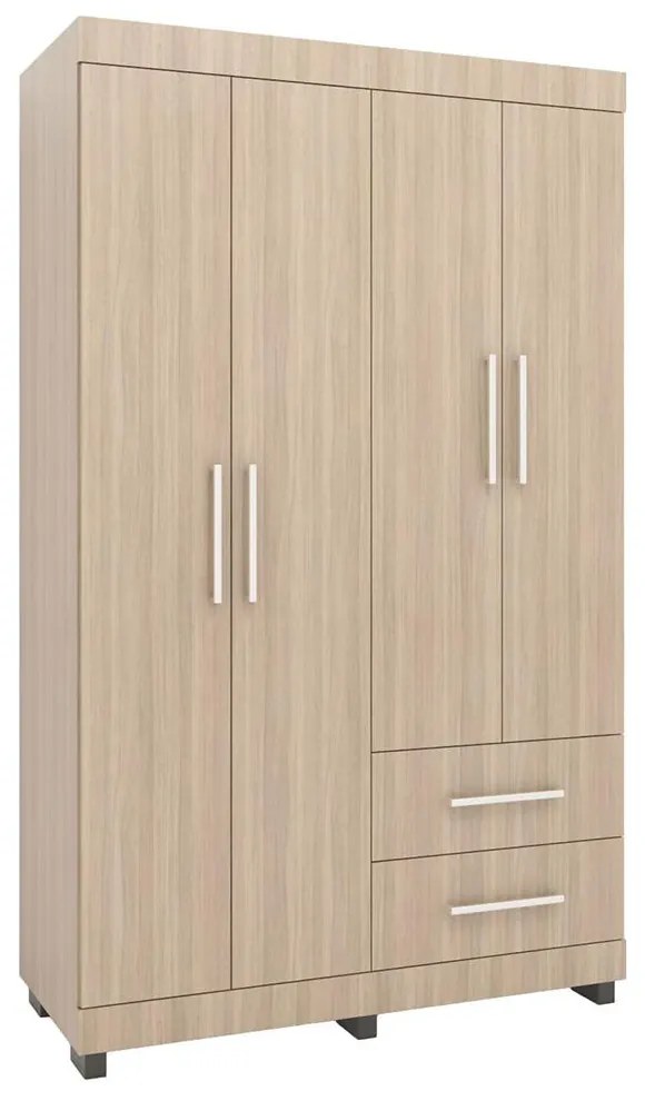 Roupeiro Guarda Roupa Alto 4 Portas 2 Gavetas Marrom Montana