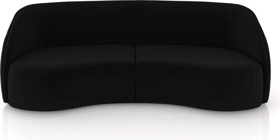 Sofá Decorativo Sala de Estar Bipartido 318cm Clarke Veludo Preto G45 - Gran Belo