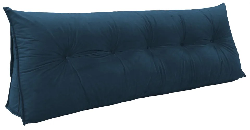 Kit Almofada Mel 0,90 + 4 Almofadas 40x40 Suede Azul Marinho