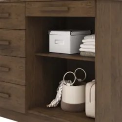 Cômoda Quarto Sapateira 2 Portas 4 Gavetas Lírio Imbuia V02 - Mpozenat