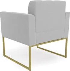 Poltrona Sala Base Industrial Dourado Kit 2 Ana Bouclé Cinza - Ibiza