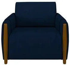 Conjunto Sofá 3 Lugares 223cm e Poltrona 98cm Amaranto M22 Veludo Azul