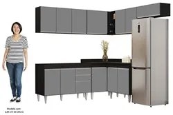 Armário de Cozinha Modulado de Canto 7 Peças CP19 Balcão sem Tampo Pre
