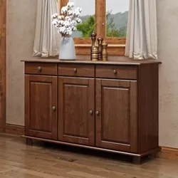 Balcão Buffet Sala de Jantar Rústico 128cm 3 Portas 3 Gavetas Rubia F0