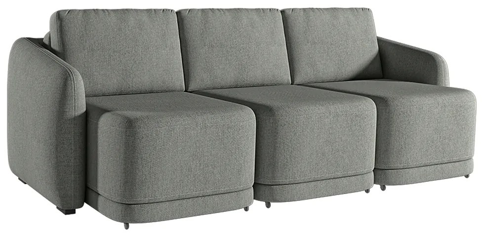Sofá Cama Modulado Retrátil e Reclinável Decorativo Varsóvia 306cm Linho Cinza Chumbo G33 - Gran Belo