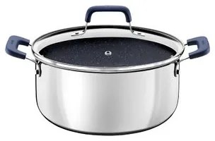 Caçarola Tramontina Romagna Aço Inox Cerâmico Black Stone 20 cm 3,2 L