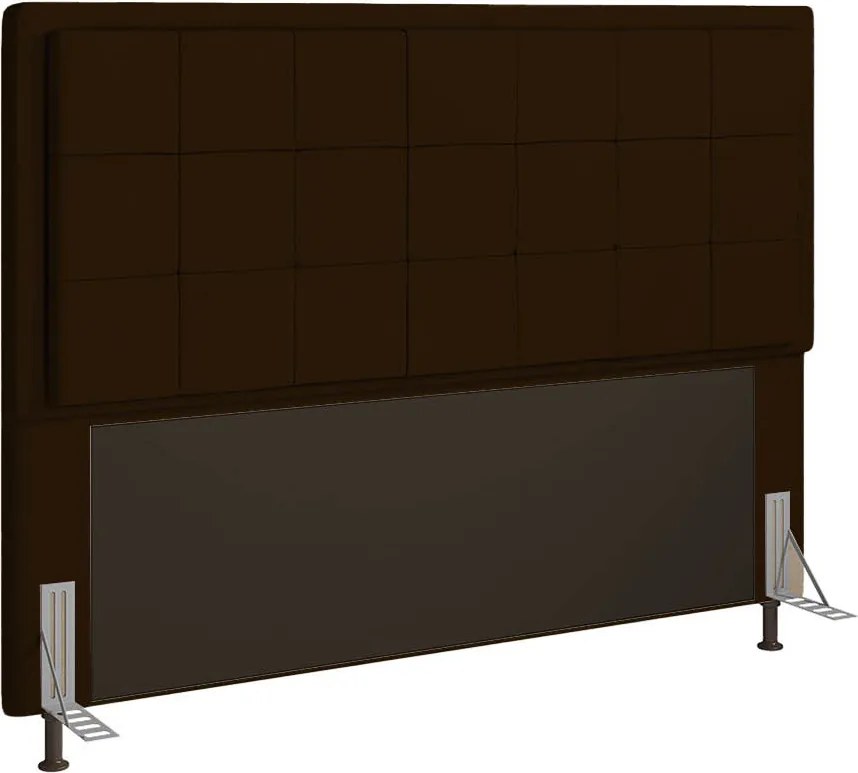 Cabeceira Casal King Cama Box 195cm para Quarto Onix Suede M11 - D'Rossi - Marrom