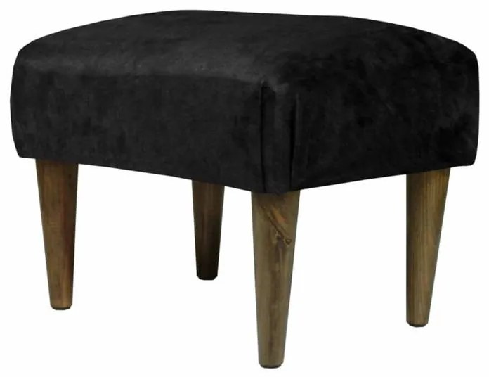Banquinho Acolchoado Sigma em Suede com Pés Palito - Preto
