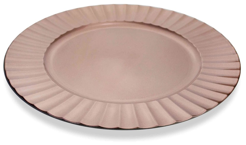 Sousplat Redondo Decorativo Natalino Rosê 33x33x33 cm D'Rossi