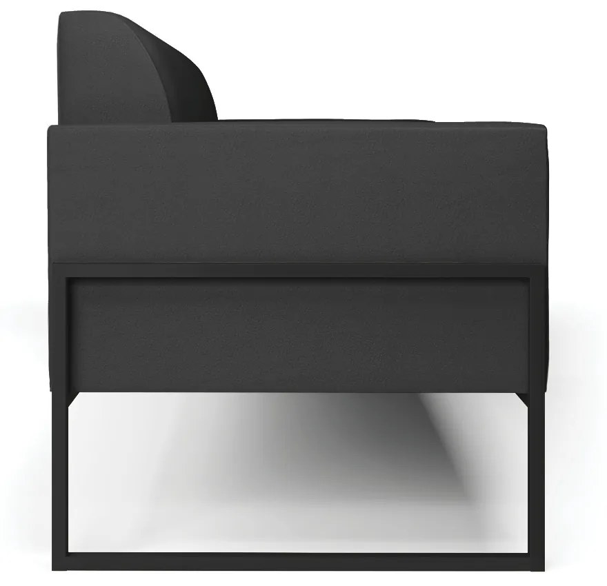 Sofá Namoradeira Base Industrial Alta Preto Marisa Corino D03 - DRossi - Preto