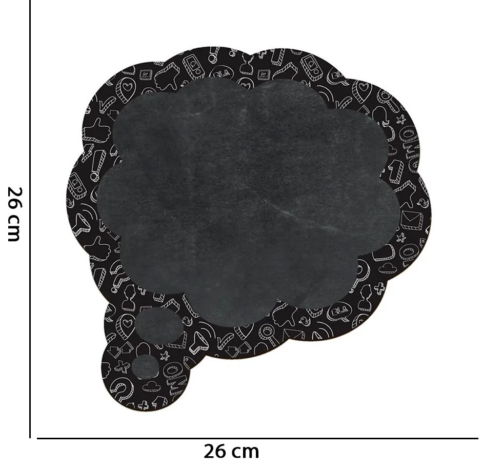 Quadro Lousa Decorativo "Balão Pensamento" 26 cm - D'Rossi