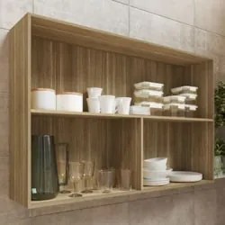 Armário de Cozinha Aéreo 2 Portas 120cm Minsk Freijó/Soft Z06 - Mpozen