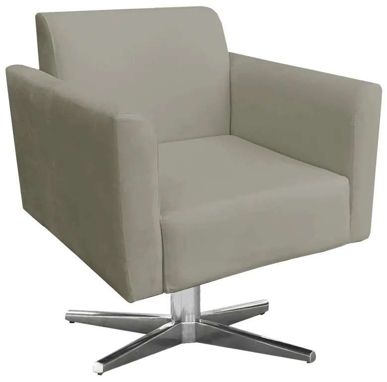 Kit 02 Poltronas Giratória Marisa Suede Base Cromada D03 - D'Rossi - Marrom Rato
