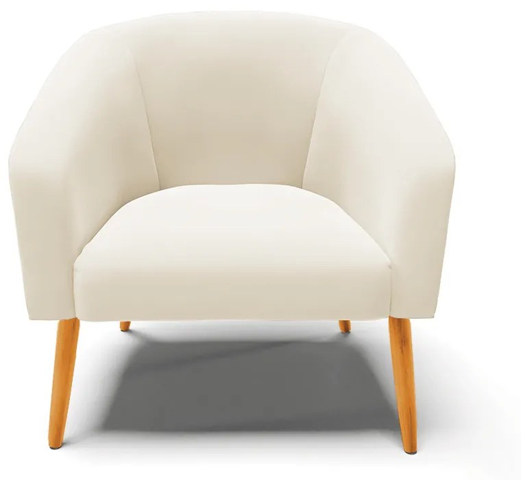 Poltrona Decorativa Pé Palito Castanho Stella Veludo D03 - D'Rossi - Bege