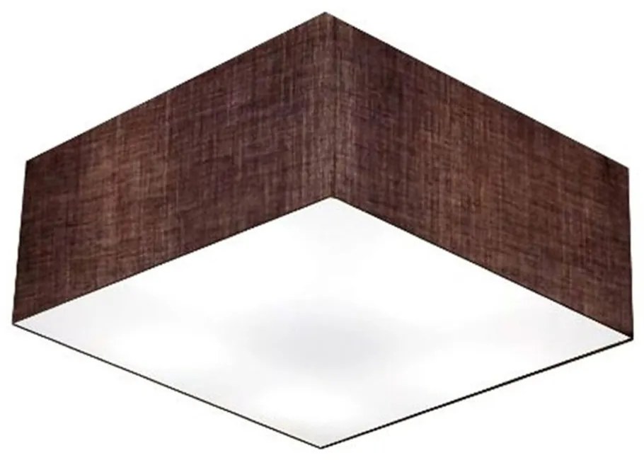 Plafon Quadrado Md-3053 Cúpula em Tecido 21/60x60cm Café - Bivolt