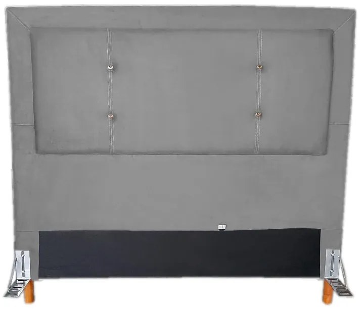 Cabeceira Cama Box Casal 140cm Caribe Suede Cinza - Sheep Estofados - Cinza