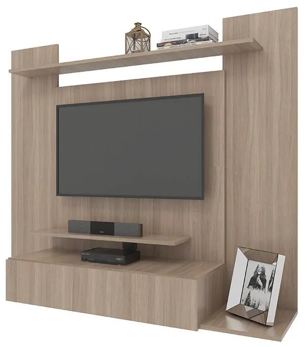 Painel Para TV Até 50" 1 Gaveta 4 Prateleiras Marrom Montana