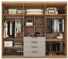 Guarda Roupa Casal 262cm Com Espelho Giard D02 Amêndola/Nude - Mpozena