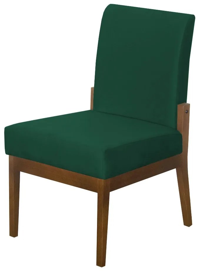 Kit 02 Cadeiras de Jantar Helena Suede Verde Bandeira - Decorar Estofados