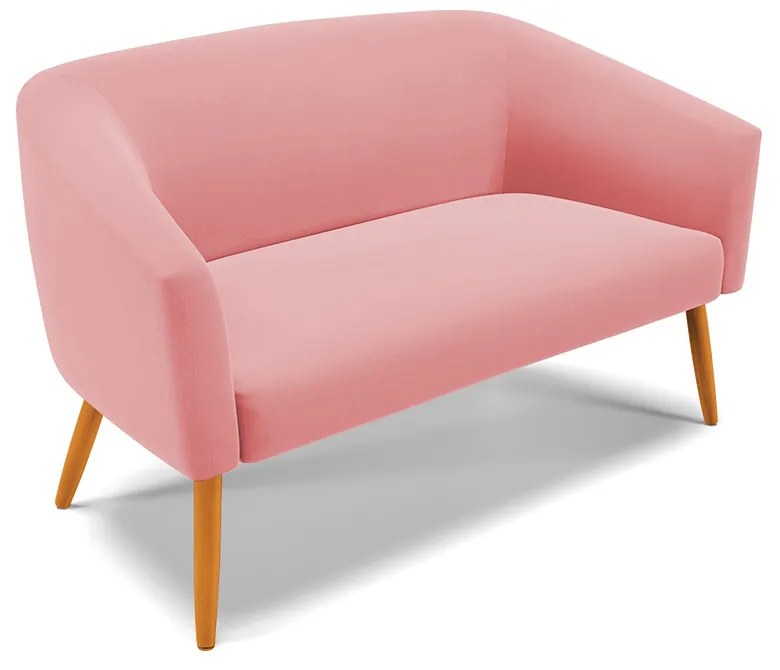Namoradeira e 2 Poltronas Pé Palito Castanho Stella Suede D03 - D'Rossi - Rose
