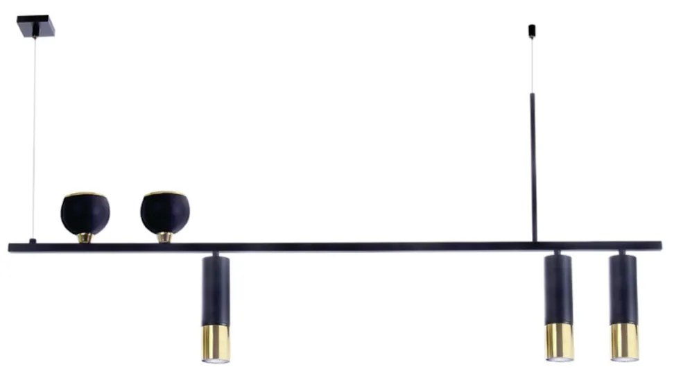 Pendente Retangular Tubo 120X09X56Cm Metal 05Xmr11 |Old Artisan Pd-552... (DOURADO FOSCO)