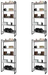 Kit 4 Estantes Livreiro Studio Industrial Z28 Branco - Mpozenato