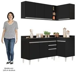 Armário de Cozinha Modulado de Canto Esquerdo 4 Peças CP47 Balcão com