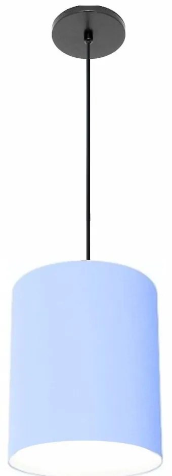 Lustre Luminária Pendente Vivare Free Lux PE-4102PR Cúpula em Tecido 13x30cm