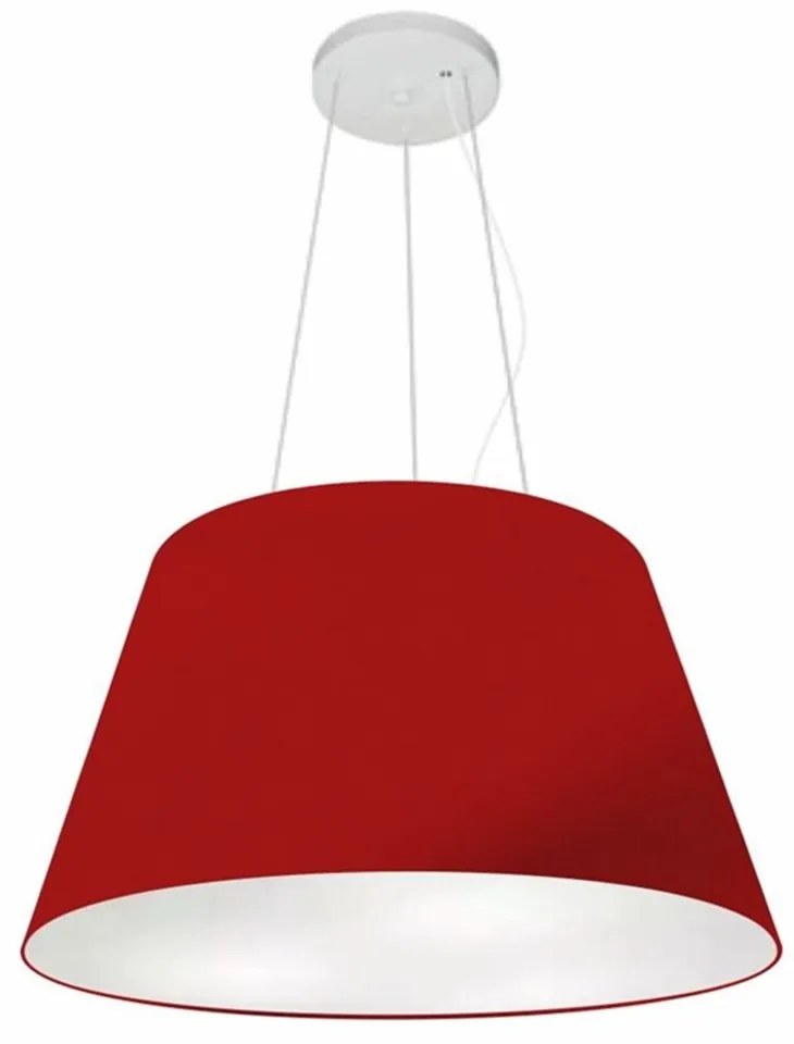 Lustre Pendente Cone Md-4141 Cúpula em Tecido 30/50x35cm Bordo - Bivolt