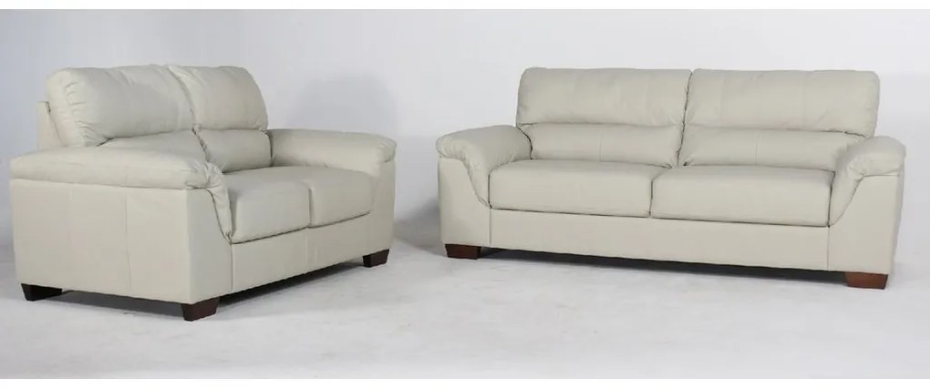 Conjunto Sofá Couro Legitimo 2 e 3 Lugares - Rino Couro Natural Branco
