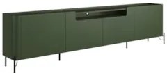 Rack TV 75 Pol 220cm 4 Portas Lisas Blen Musgo/Preto I06 - Mpozenato
