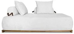 Sofá 3 Lugares 220cm Ilha Base Madeira Viero S06 Boucle Branco - Mpoze
