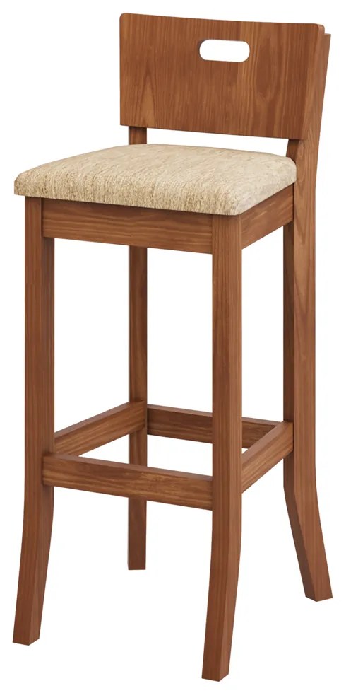 Banqueta Decorativa Sala de Jantar Dora com Estofado Linho Bege G42 - Gran Belo