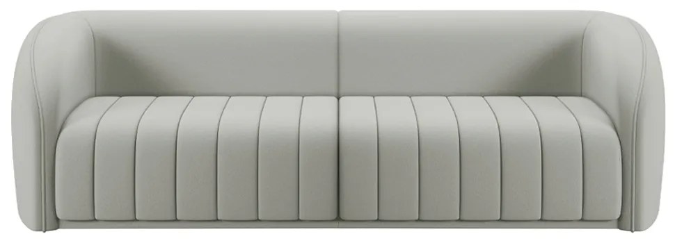 Sofá Decorativo Sala de Estar 332cm Adam 4 Lugares Veludo Cinza Claro G45 - Gran Belo