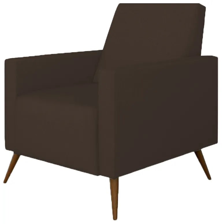 Poltrona Decorativa Amamentação Gabi Pé Palito Suede Marrom