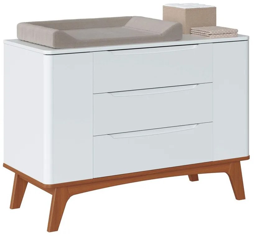 Cômoda Sambalelê 3 Gavetas e 2 Portas - Branco