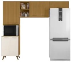 Armário de Cozinha Amélia Freijó UV/Ripado/Off Acetinado Z44 - Mpozena