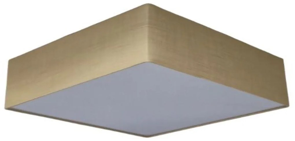 Plafon Quadrado Md-3052 Cúpula em Tecido 60x60x15cm Palha - Bivolt