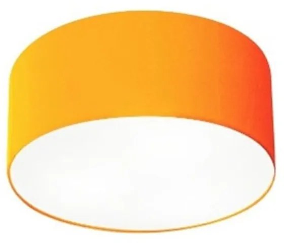 Plafon Cilíndrico Md-3010 Cúpula em Tecido 30x12cm Laranja - Bivolt