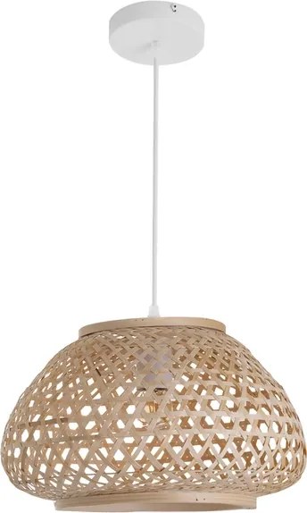 Pendente Metal Fibra Natural Bambu