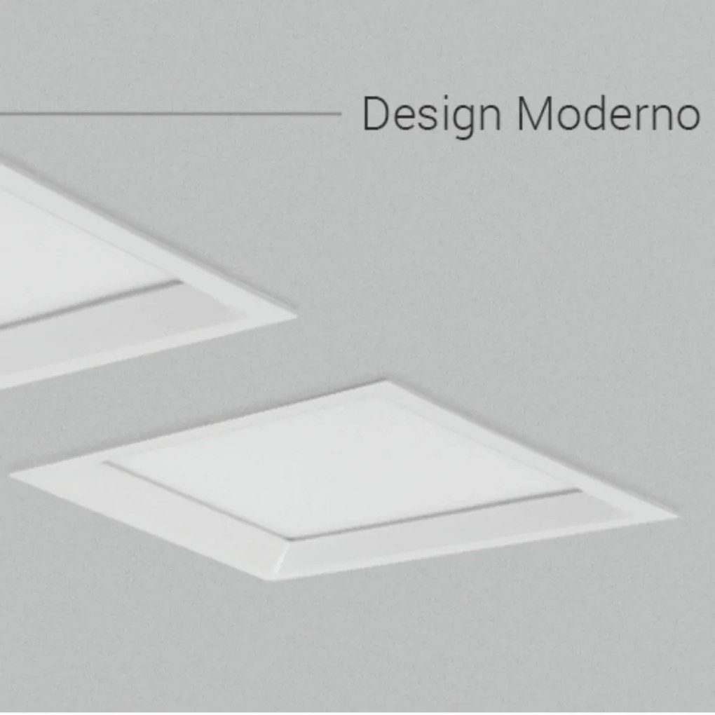 Embutido Quadrado Recuado 22,5X22,5Cm Led 22W 4000K Bivolt - Branco /...